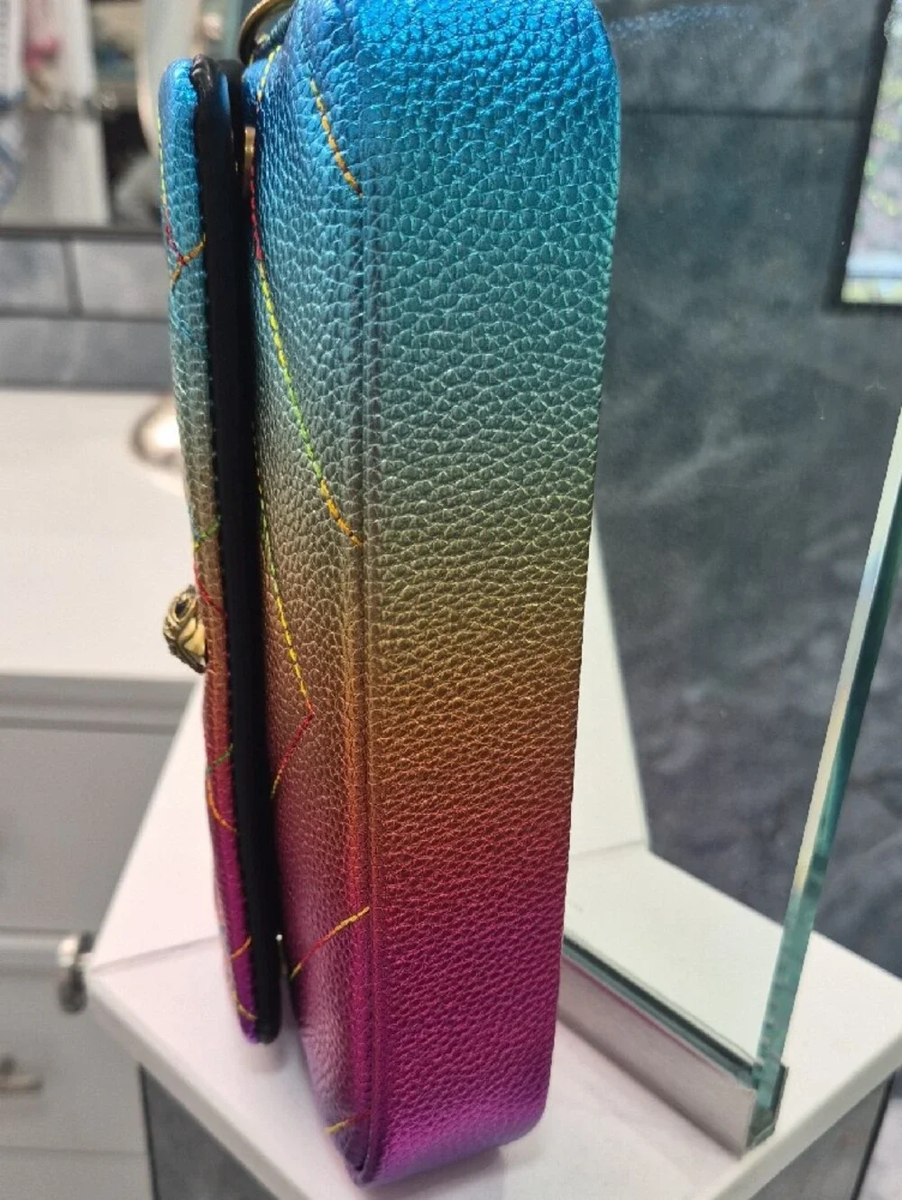 NWT Kurt Geiger 'Pickle' Leather Rainbow Convertible Bag